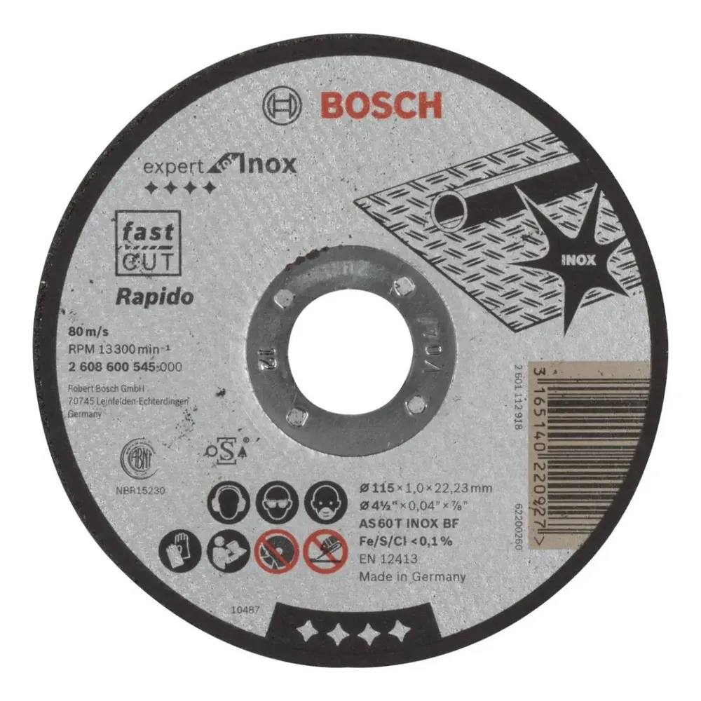 Disc debitare inox, Bosch Expert for Inox Rapido, 115x22.23x1mm