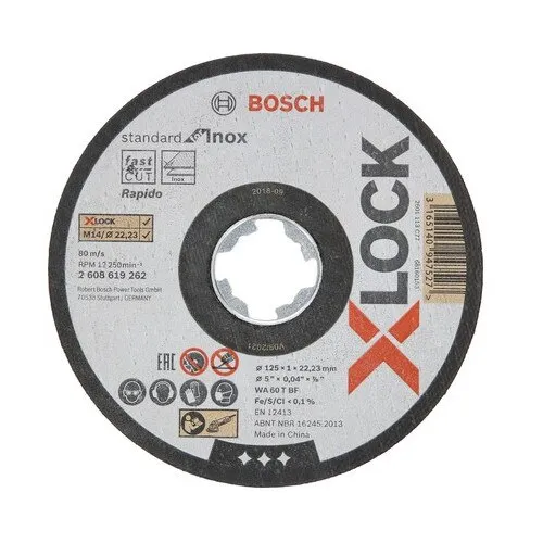 Disc debitare inox Bosch Zubehör Ø125x1x22, 23 mm, pentru mandrina X-LOCK System