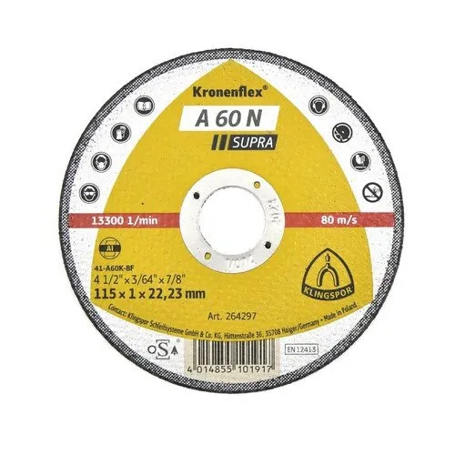 Disc debitare metale neferoase Klingspor A60N Ø115x1x22, 23mm
