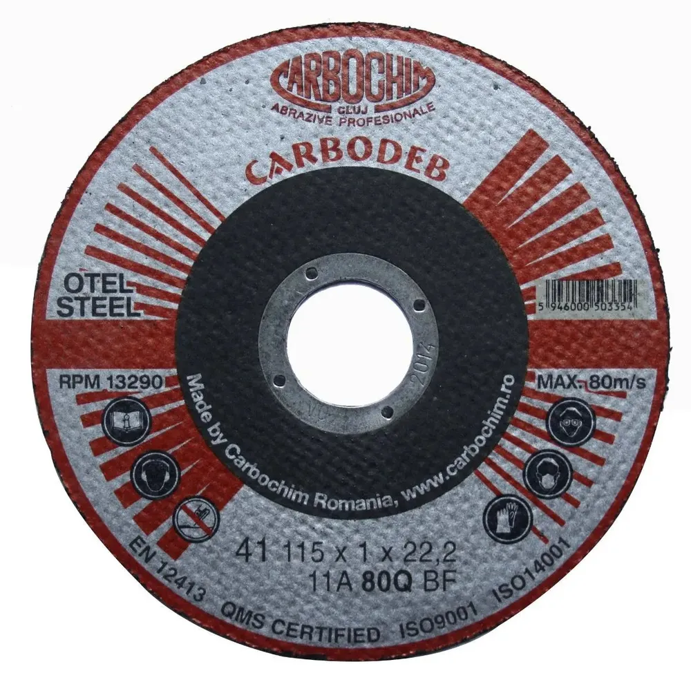 Disc debitare otel Carbochim, 115x22.2x1mm, pentru polizoare electrice