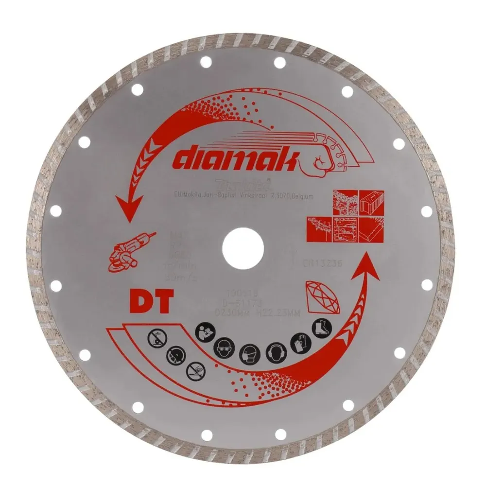 Disc diamantat, continuu, pentru debitare beton / granit / marmura, Makita B-61173, 230 x 22.23 x 3 mm