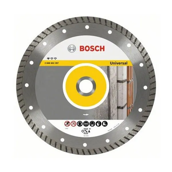 Disc diamantat, continuu, pentru debitare beton / piatra, Bosch Standard for Universal Turbo, 125 x 22.23 x 2 mm