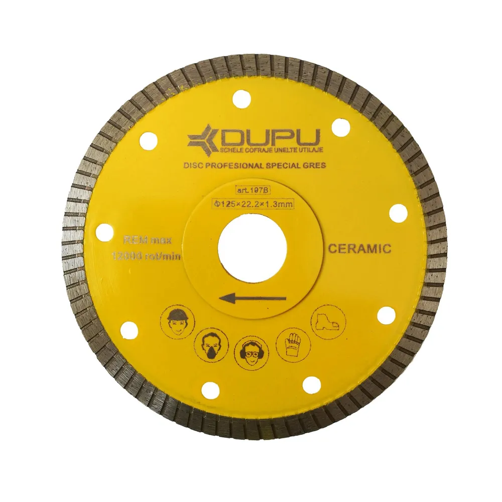 Disc diamantat, continuu, pentru debitare gresie, Dupu Special, 125 x 22.23 x 1.3 mm