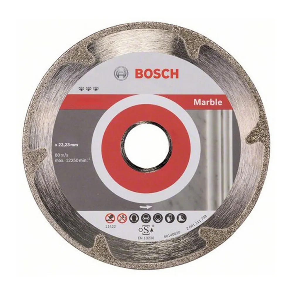 Disc diamantat, continuu, pentru debitare marmura, Bosch Best for Marble, 115 x 22.23 x 2.2 mm, 2608602689