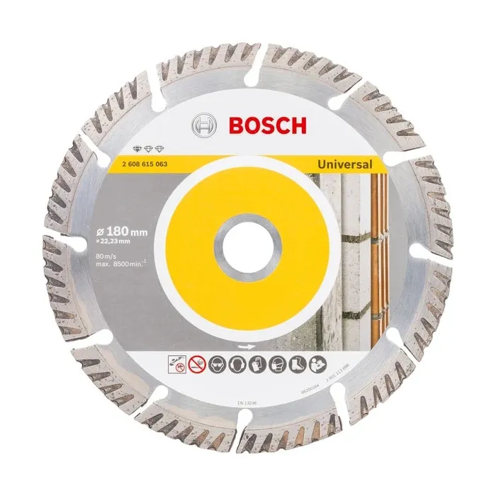 Disc diamantat, cu segmente, pentru debitare beton / piatra, Bosch Standard for Universal, 180 x 22.23 x 2.4 x 10 mm
