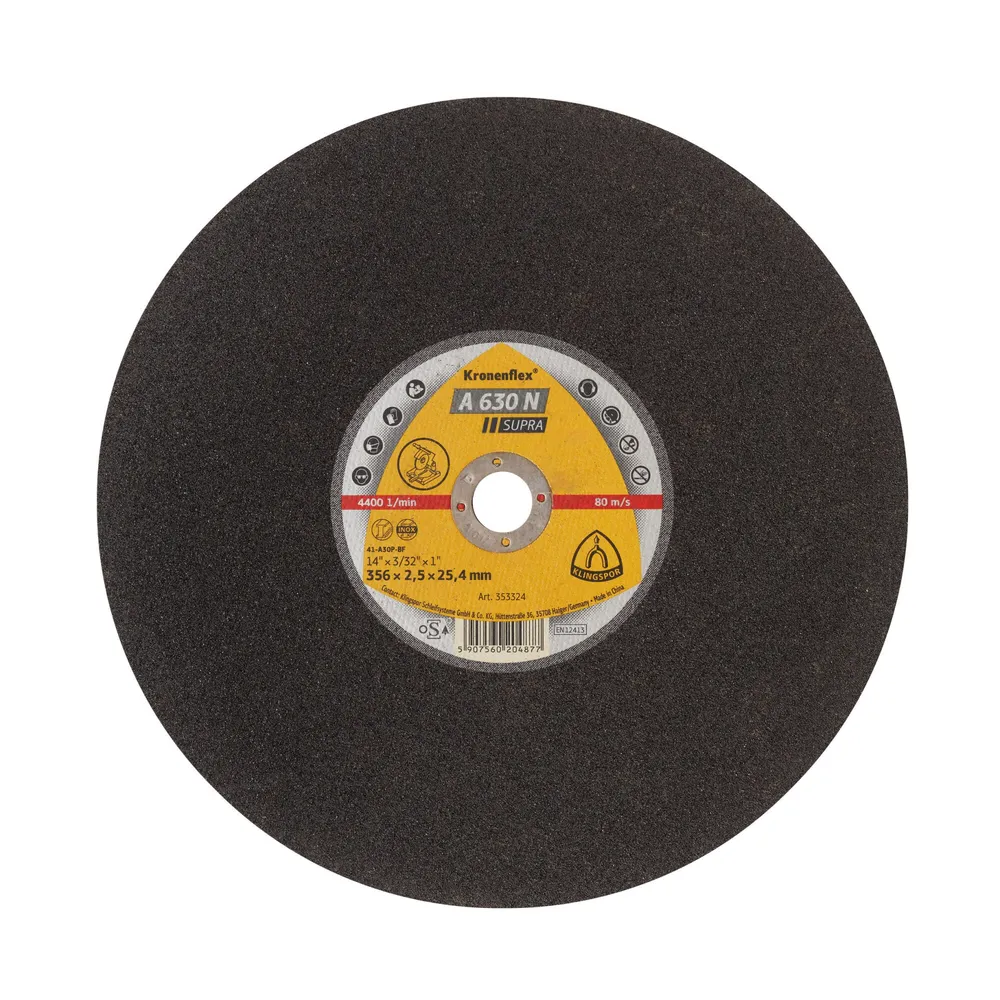 Disc diamantat pentru taiere otel, Klingspor, 356 x 25.4 x 2.5 mm, negru