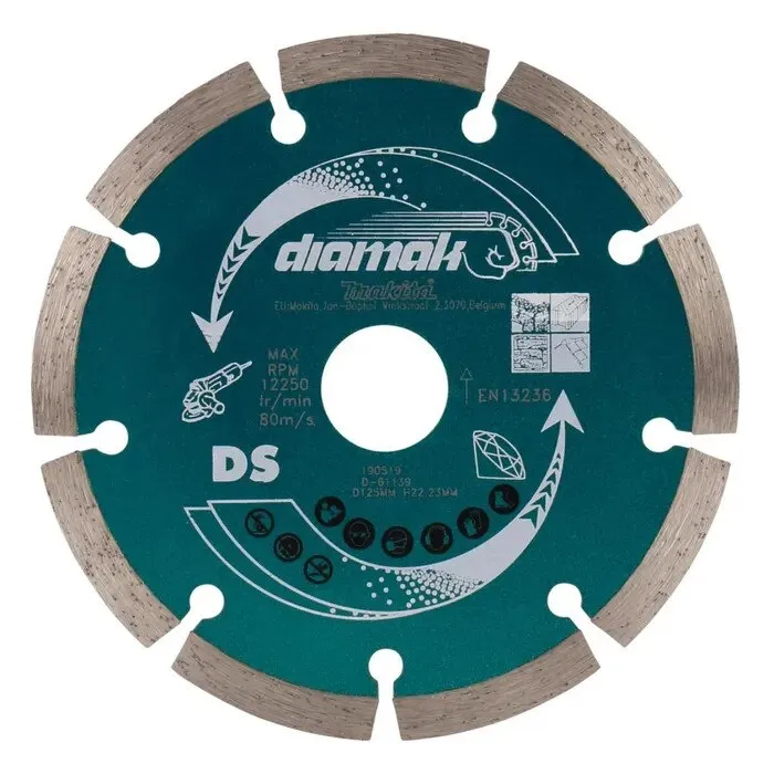 Disc diamantat segmentat pentru debitare beton/granit/marmura, 125x22.23mm