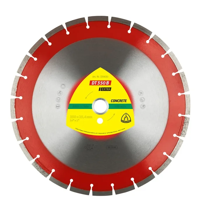Disc diamantat segmentat, pentru taiere beton, Klingspor DT 350 B Extra, 350 x 25.4 x 3 mm