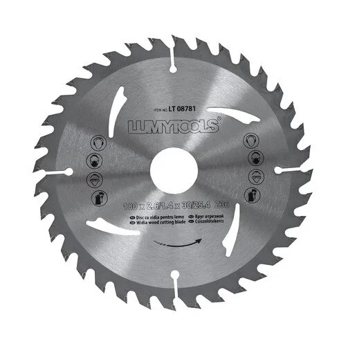 Disc fierastrau circular Lumy Tools Ø180x2, 6/1, 4x30/25, 4 mm 36 dinti