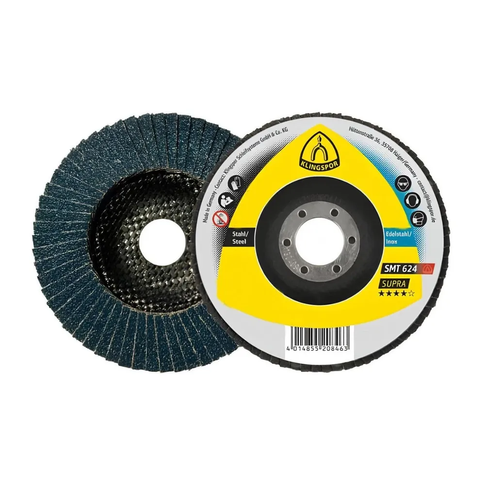Disc lamelar frontal, pentru metal, Klingspor SMT 624, 125 x 22.23 mm, granulatie 60
