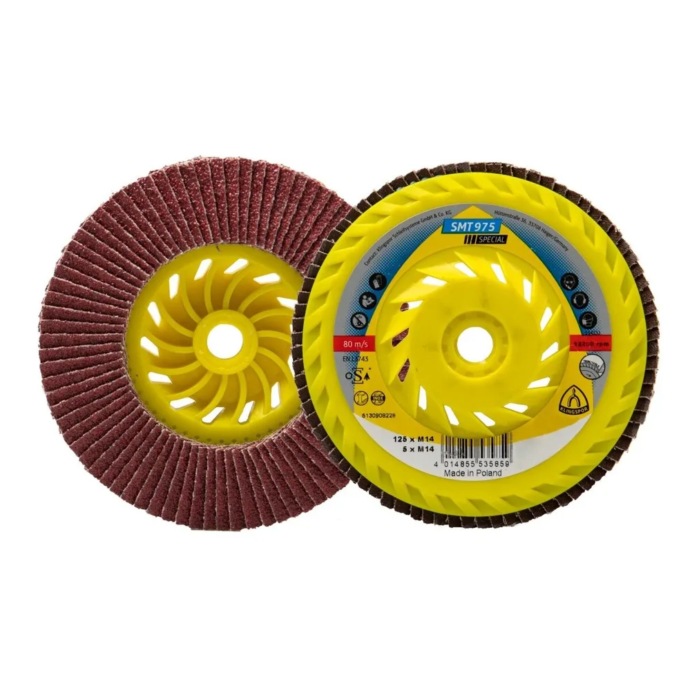Disc lamelar frontal, pentru metal, Klingspor SMT 975, M14 x 125 mm, granulatie 80