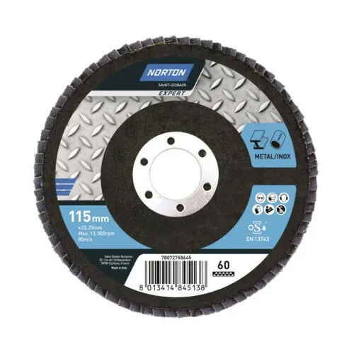 Disc lamelar pentru slefuit Norton Expert Ø115x22, 23, granulatie 60