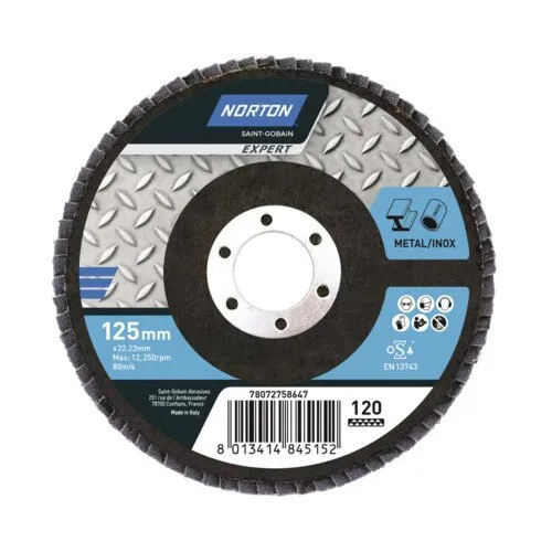 Disc lamelar pentru slefuit Norton Expert Ø125x22, 23, granulatie 120