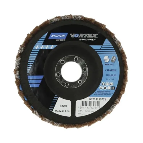 Disc lamelar pentru slefuit Norton Vortex Ø125x22, 23mm, maro