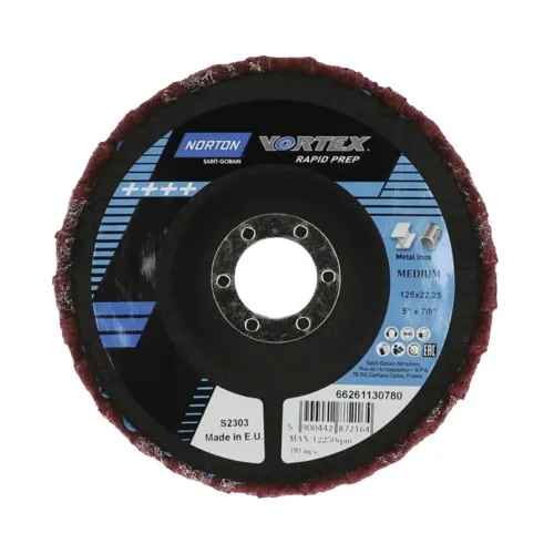 Disc lamelar pentru slefuit Norton Vortex Ø125x22, 23mm, rosu