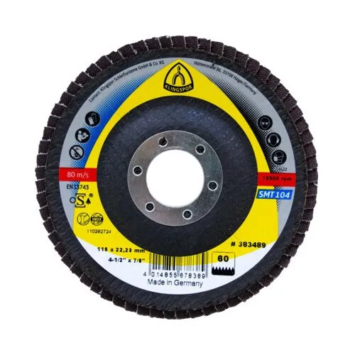 Disc lameral frotal Klingspor SMT 104 Ø115x22, 23 mm granulatie 80, pentru metal