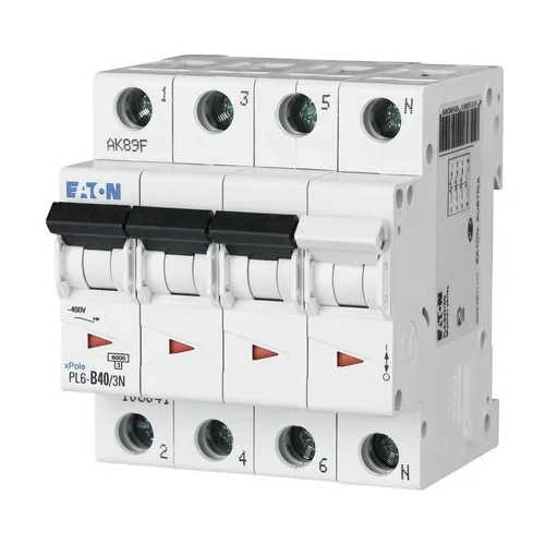 Disjunctor electric modular Eaton 3P+N 25A 6kA, curba C, interior, 4 poli