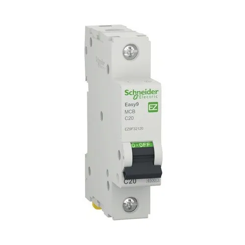 Disjunctor electric modular Schneider Easy9 1P 20A, 4, 5kA, curba C, gri, 18x82x74mm