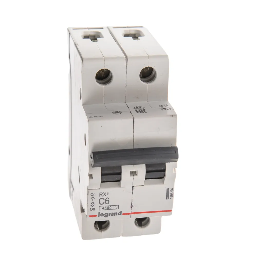 Disjunctor Legrand RX3, bipolar, 6 A, curba C, 4.5 KA