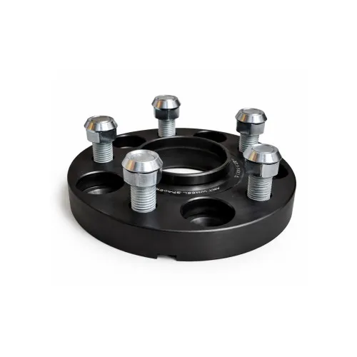 Distantier janta auto 20 mm 5x120 centrare 64.1-67.1 prindere dubla cu piulite M14x1.5 aluminiu forjat negru — imaginea 2