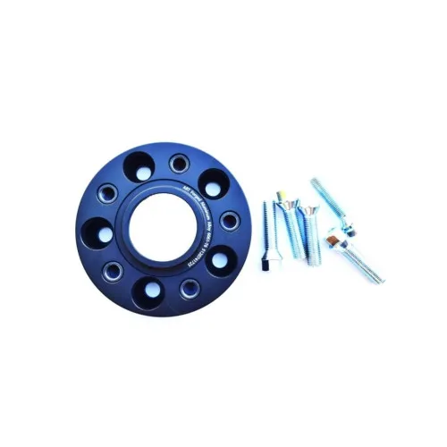 Distantier janta auto 30 mm 5x120 centrare 74.1–72.5 prindere dubla cu 5 prezoane M14x1.25x28mm aluminiu forjat negru compatibil BMW — imaginea 2