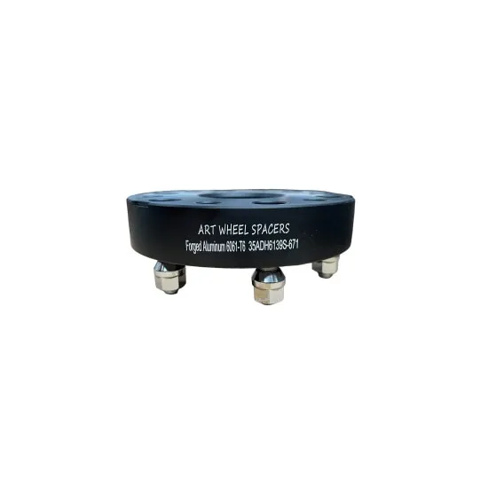 Distantier janta auto, 35mm, 6x139.7, centrare 67.1, prindere dubla, negru, set cu 5 piulite M12x1.5