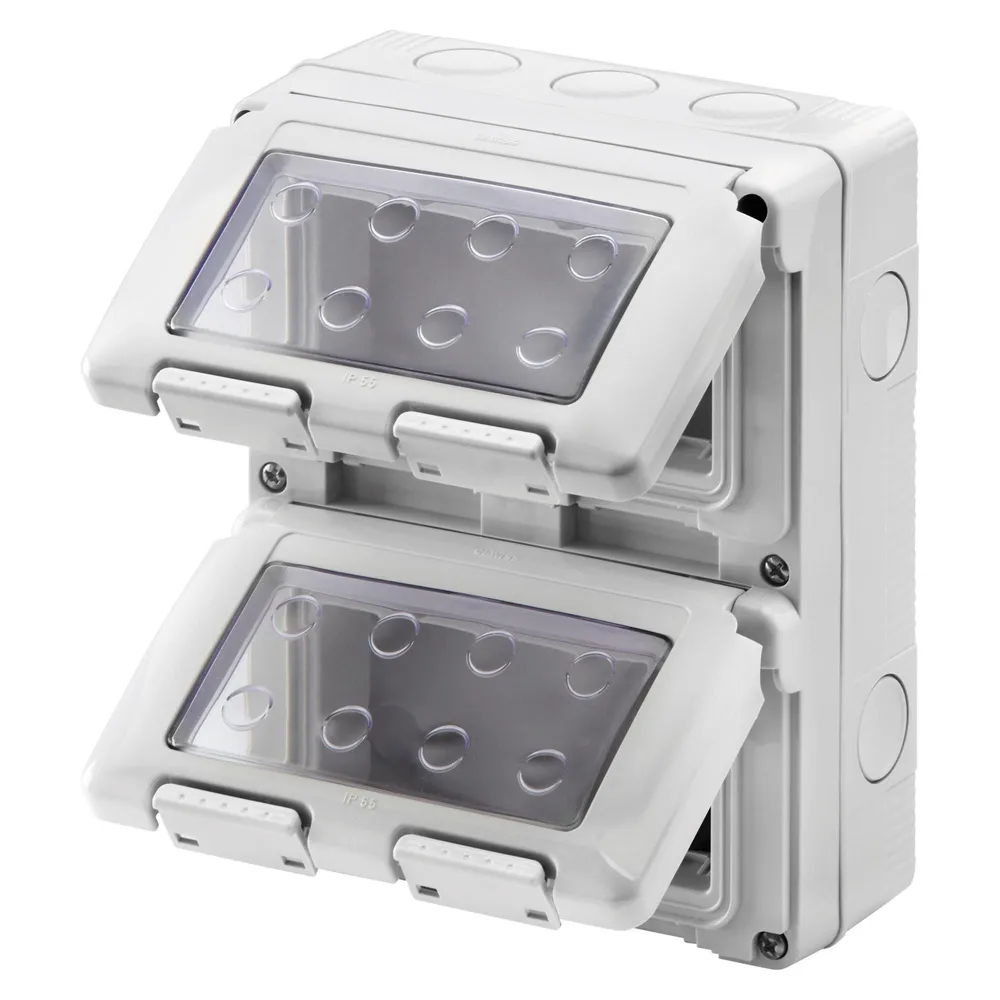 Doza aparat Gewiss, cu 8 module, IP55, verticala, 132 x 171 x 65 mm