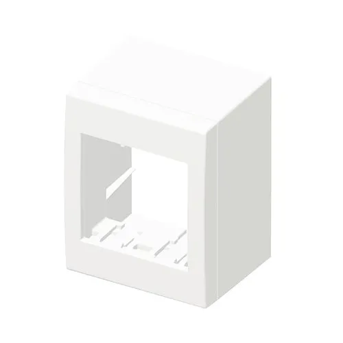 Doza aparataje TEM Cubo 2 module, IP20, montaj aplicat, alb