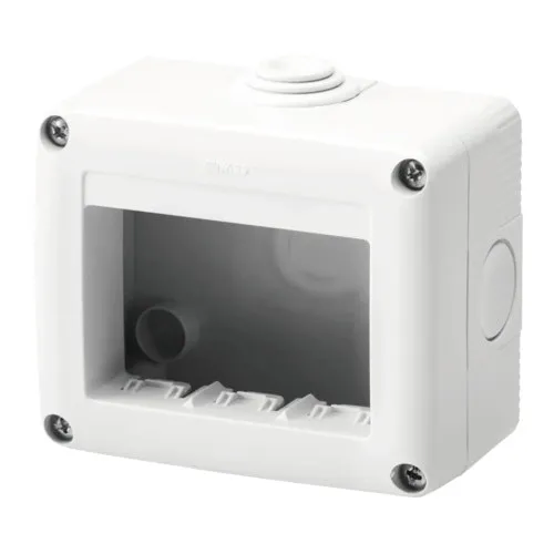 Doza suport aparataje Gewiss 3 module IP44, montaj aplicat, gri