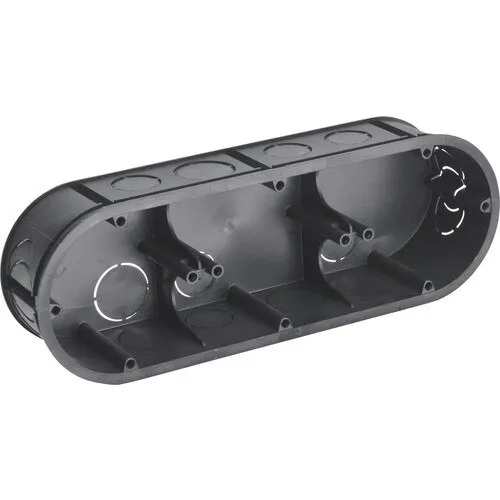 Doza tripla ingropata pentru aparataje eBULL 195x65 mm neagra