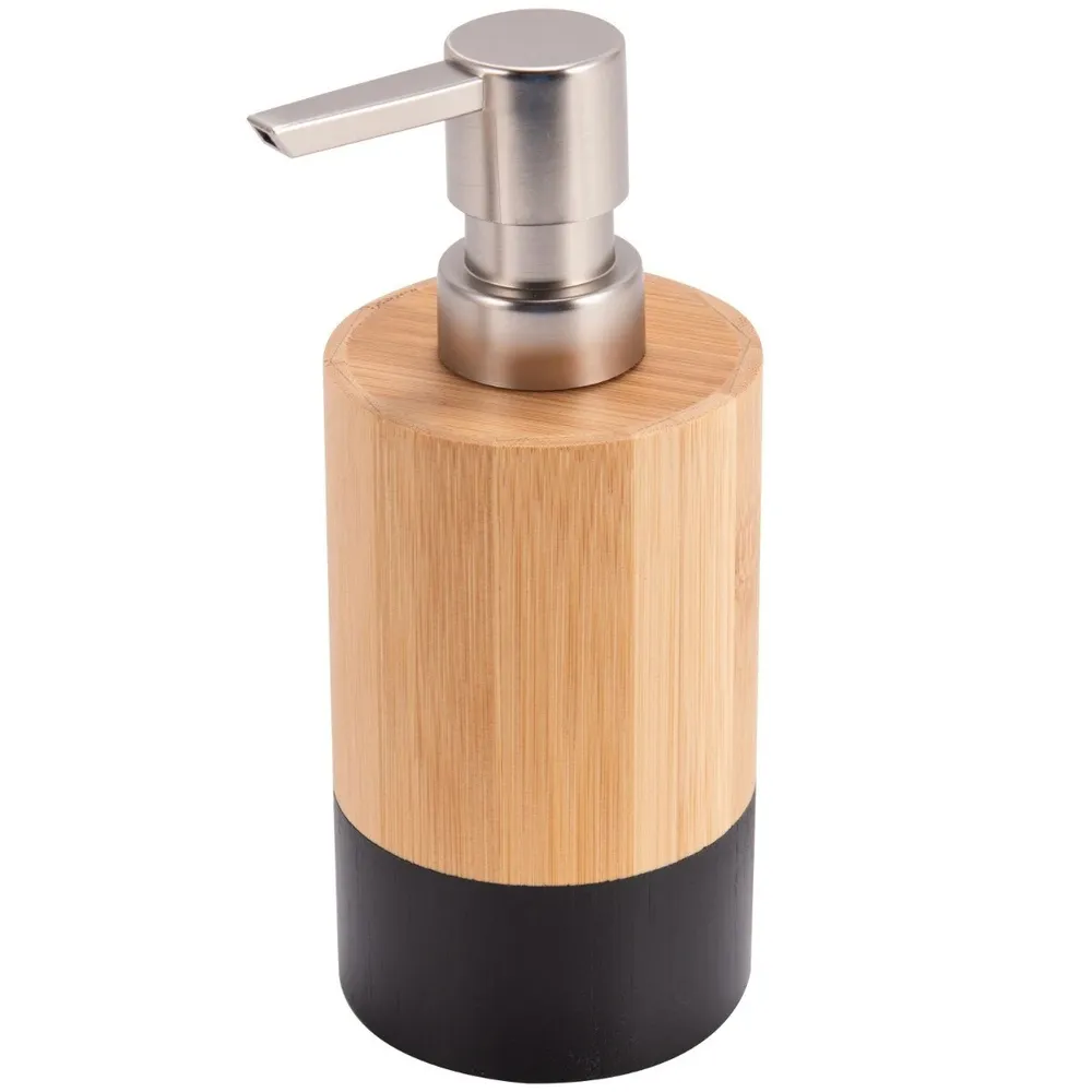 Dozator sapun lichid Kadda Bamboo HWO-0069A, bambus, montaj stativ, 150 ml