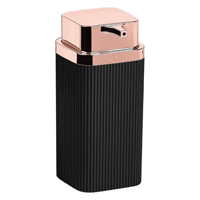 Dozator sapun lichid Okyanus Home Stella OKY-463-2, 0.4 L, polistiren + ABS, negru + roz