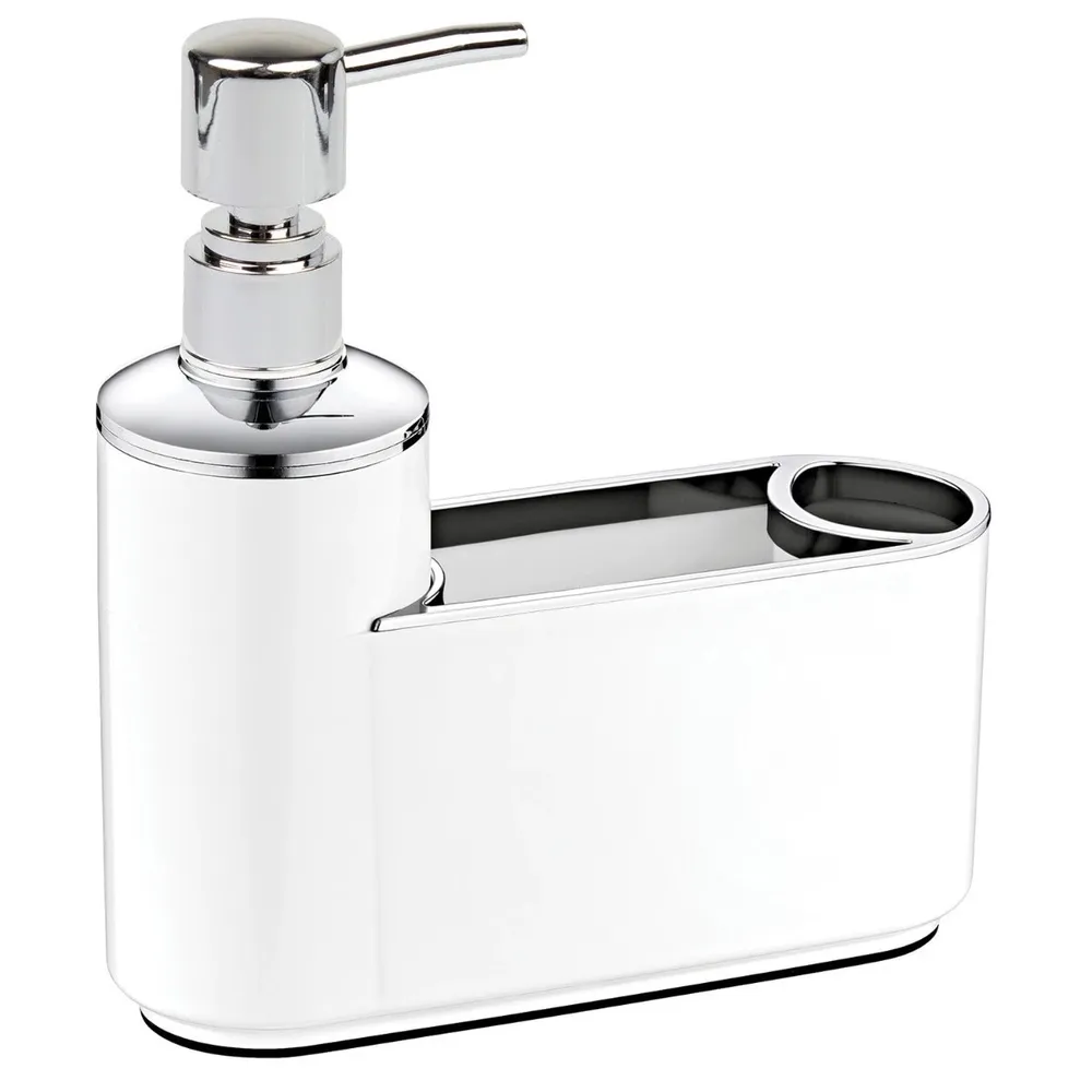 Dozator sapun lichid + organizator Okyanus Home Elegance OKY-650, 0.2 L, polistiren + ABS, alb