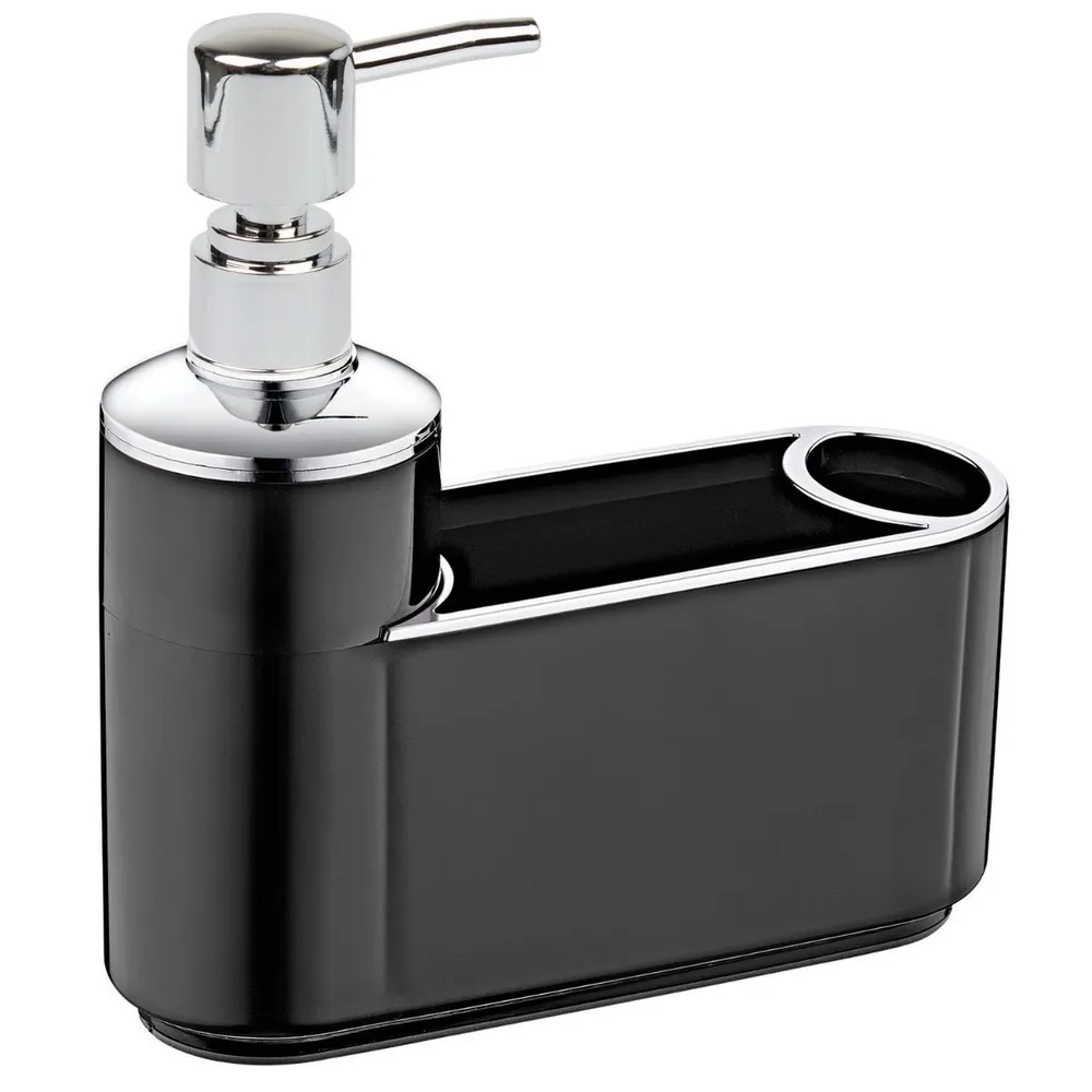 Dozator sapun lichid + organizator Okyanus Home Elegance OKY-650, 0.2 L, polistiren + ABS, antracit