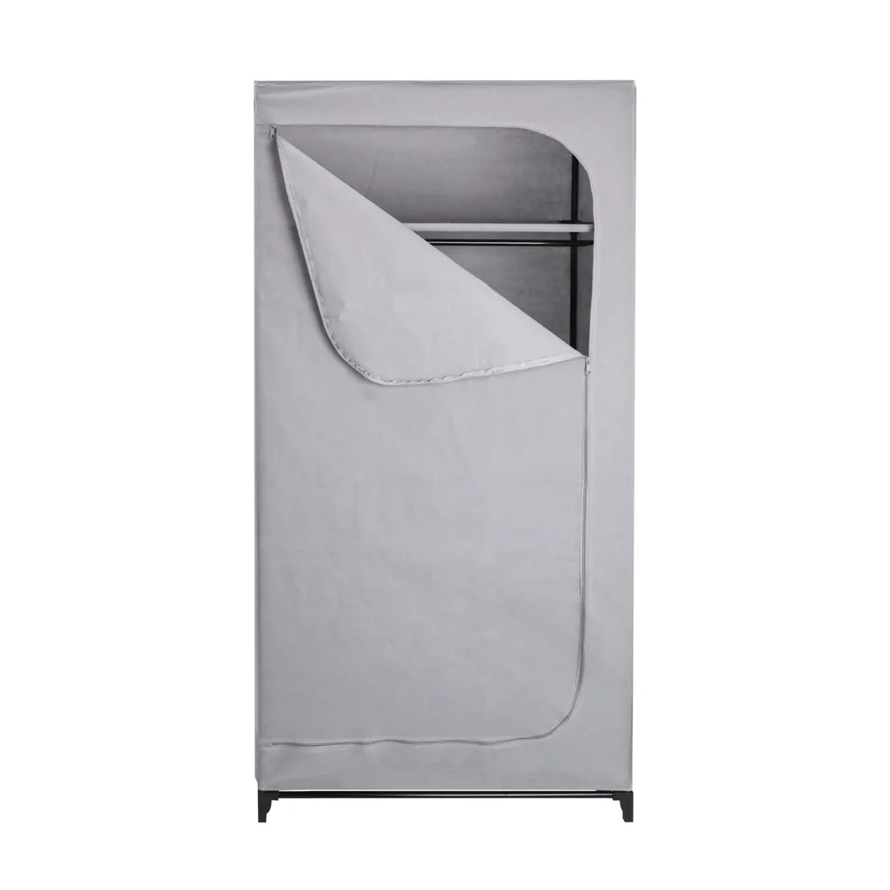 Dulap haine din panza, 75 x 45 x 160 cm, gri