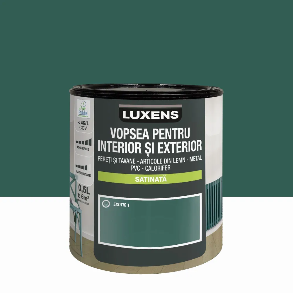 Email pe baza de apa Luxens, multisuport, Exotic1, aspect satinat, 0.5 L