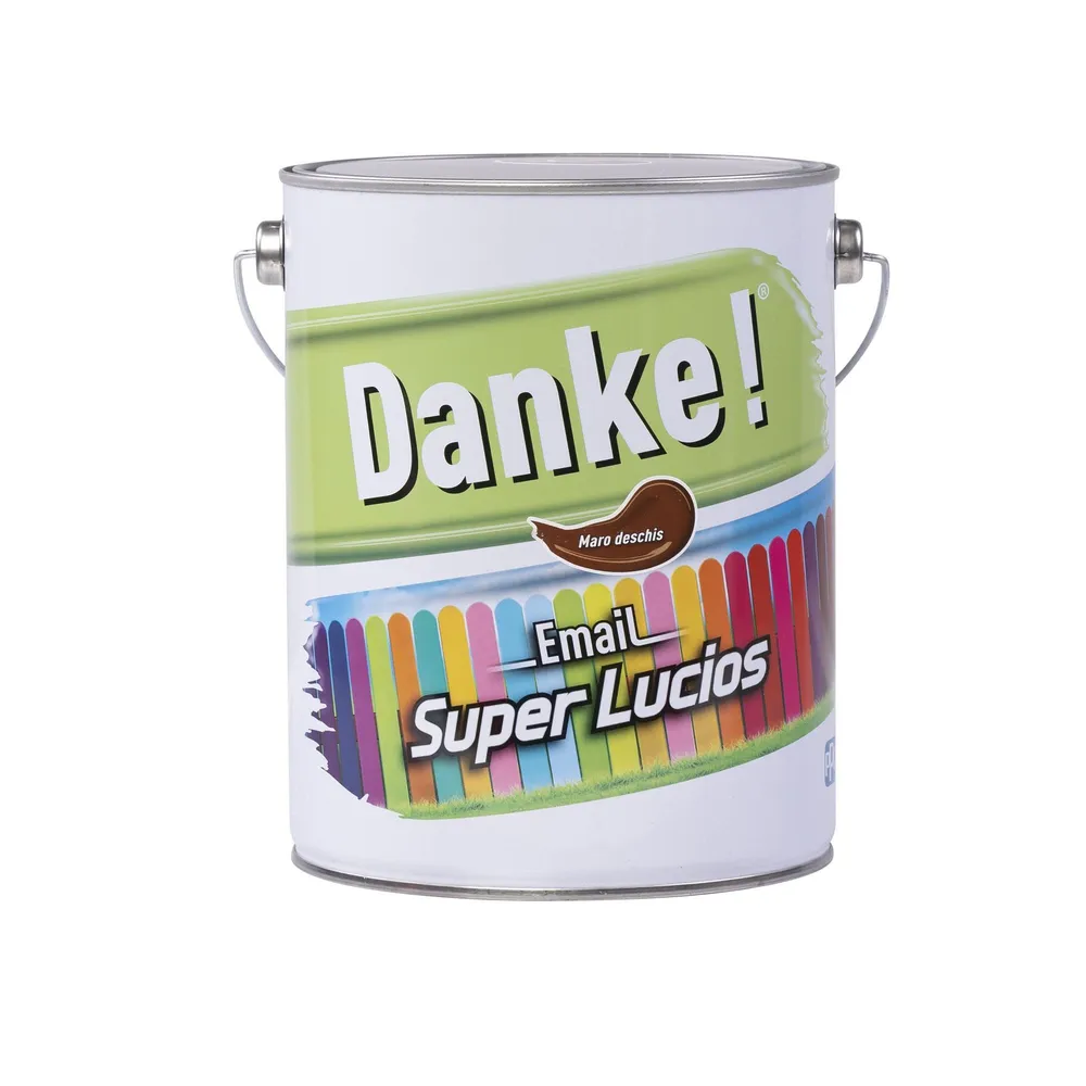 Email pe baza de solvent Danke, pentru lemn si metal, maro deschis, aspect superlucios, 4 L