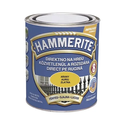 Email pentru metal Hammerite lucios, auriu 0, 75 l