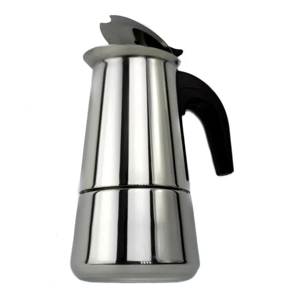 Espressor aragaz pentru cafea, Kasemi, otel inoxidabil, argintiu, 2 cesti, 10.5 x 16 x 8 cm