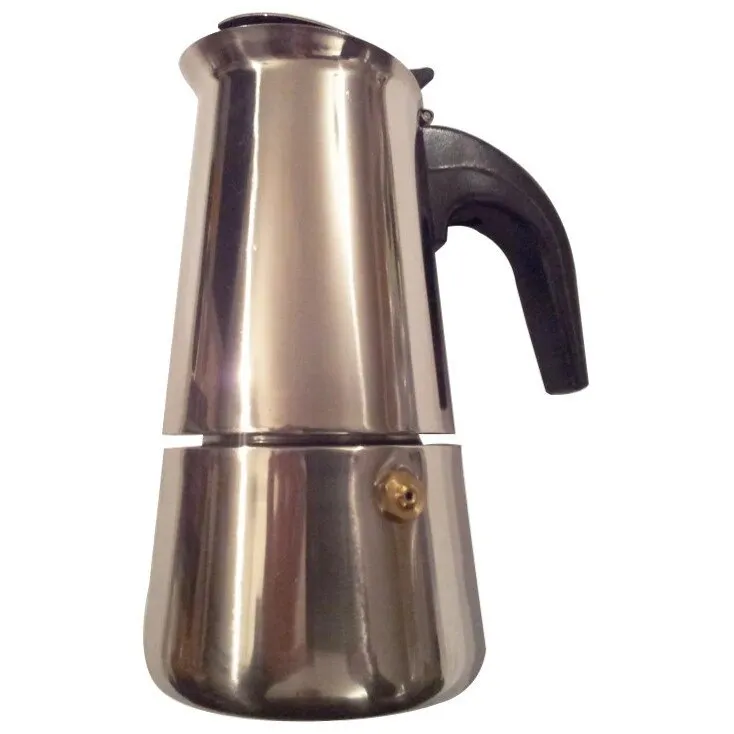 Espressor aragaz pentru cafea, Kasemi, otel inoxidabil, argintiu, 4 cesti, 11.5 x 18 x 11.5 cm