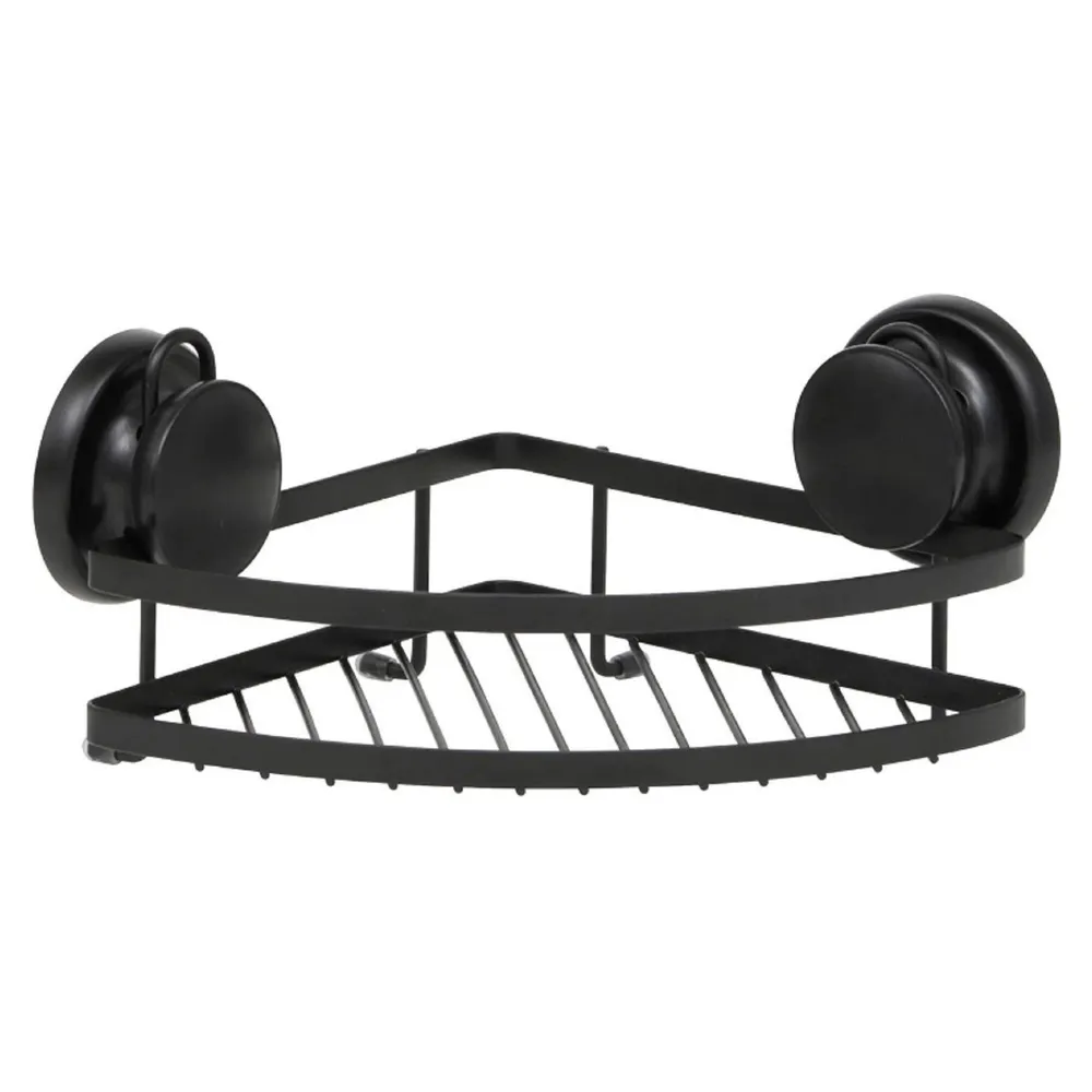 Etajera baie din metal Tendance CR91011108, montaj pe perete, finisaj negru, un raft, 20 x 20 x 12.5 cm