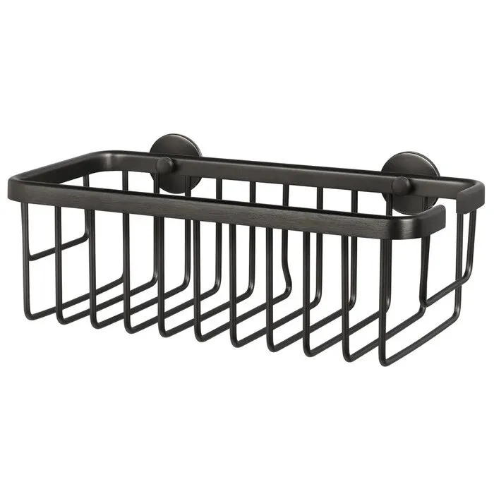 Etajera baie din metal tesa Moon 40596, montaj pe perete, finisaj grafit, un raft, 9.2 x 25 x 12.5 cm