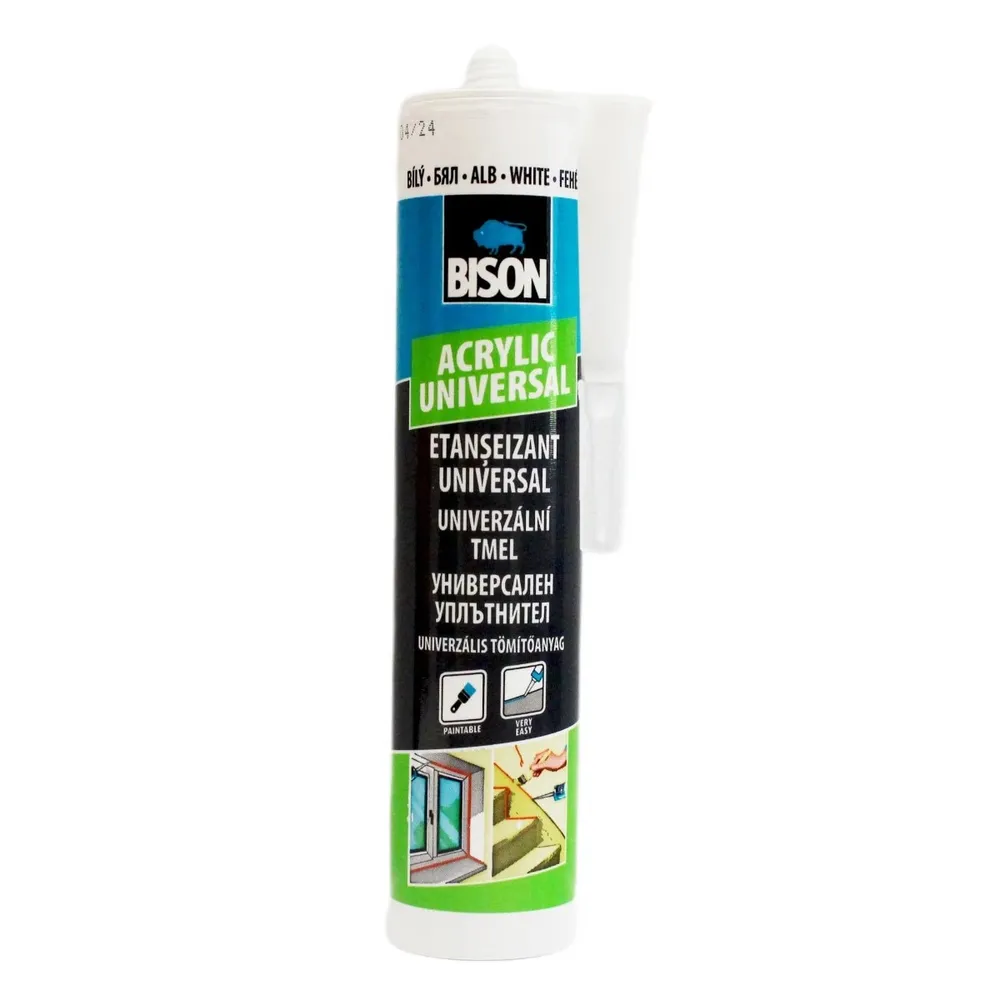 Etansant acrilic Bison Universal, alb, interior / exterior, 280 ml