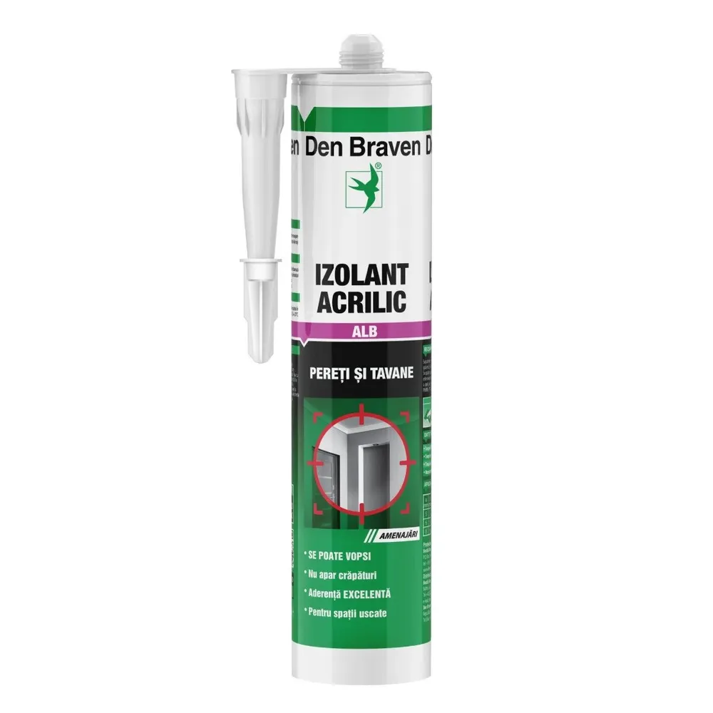 Etansant acrilic Den Braven Acryl - W, alb, interior, 280 ml