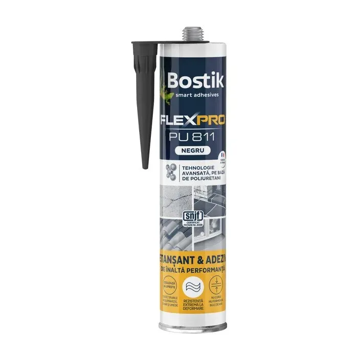Etansant / adeziv poliuretanic, Bostik FlexPro PU 811, interior / exterior, negru, 300 ml