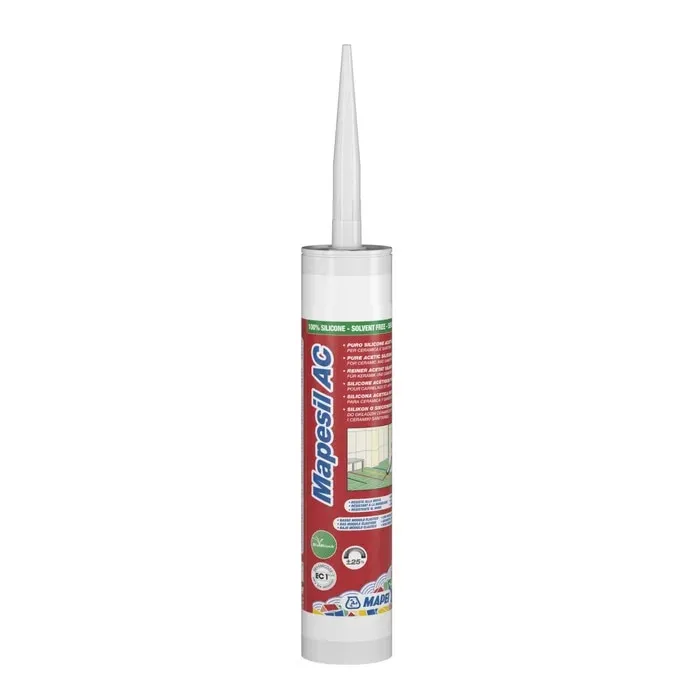 Etansant siliconic pentru rosturi, Mapei Mapesil AC, 113 cement grey, interior / exterior, 310 ml