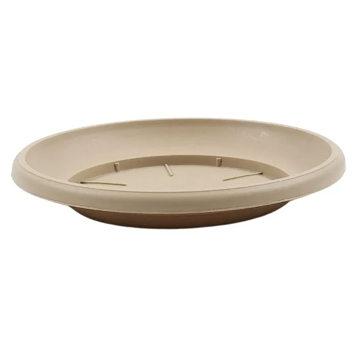Farfurie ghiveci Critex Infinity, plastic, rotunda, crem, D 31 cm