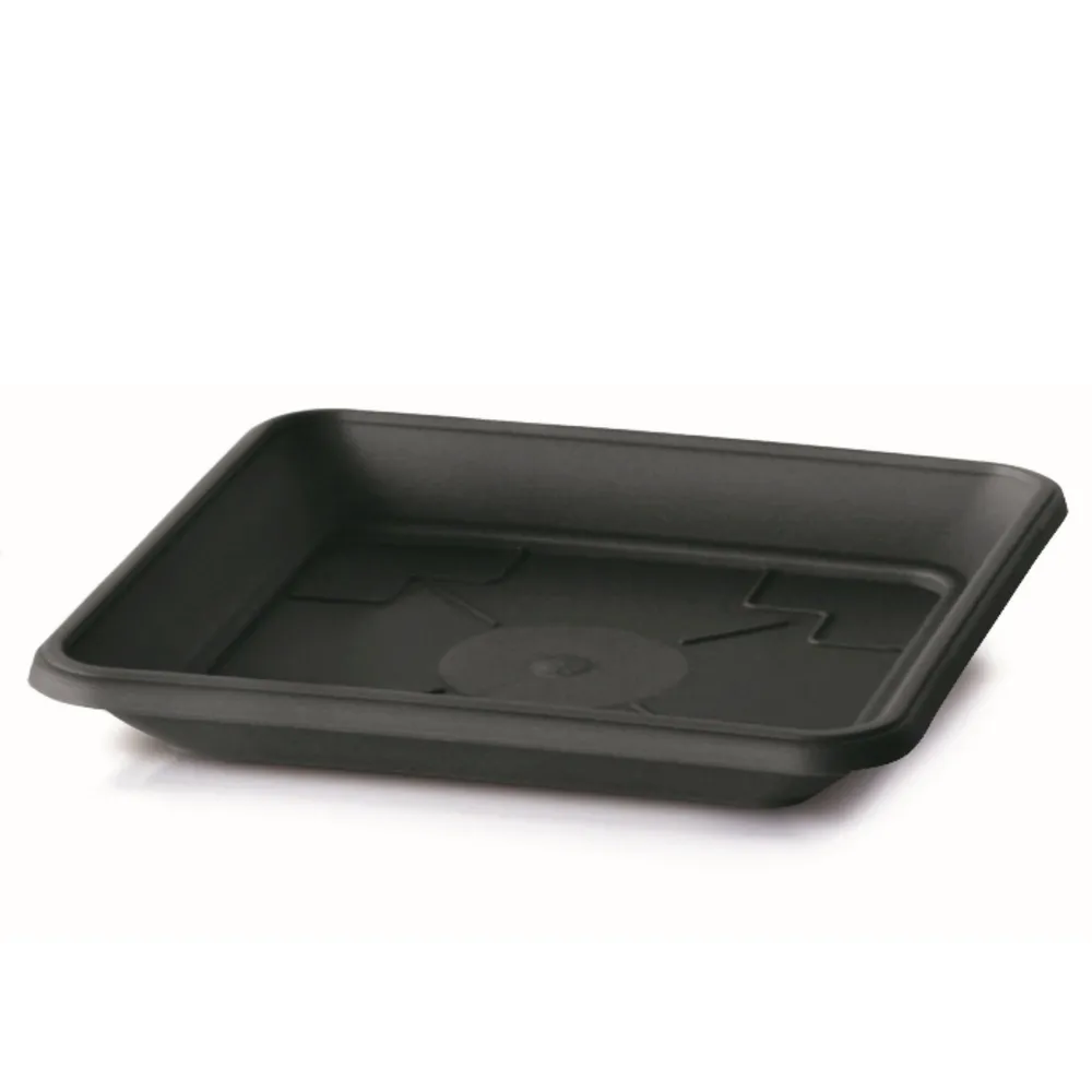 Farfurie ghiveci Terra, plastic, 27cm, gri antracit