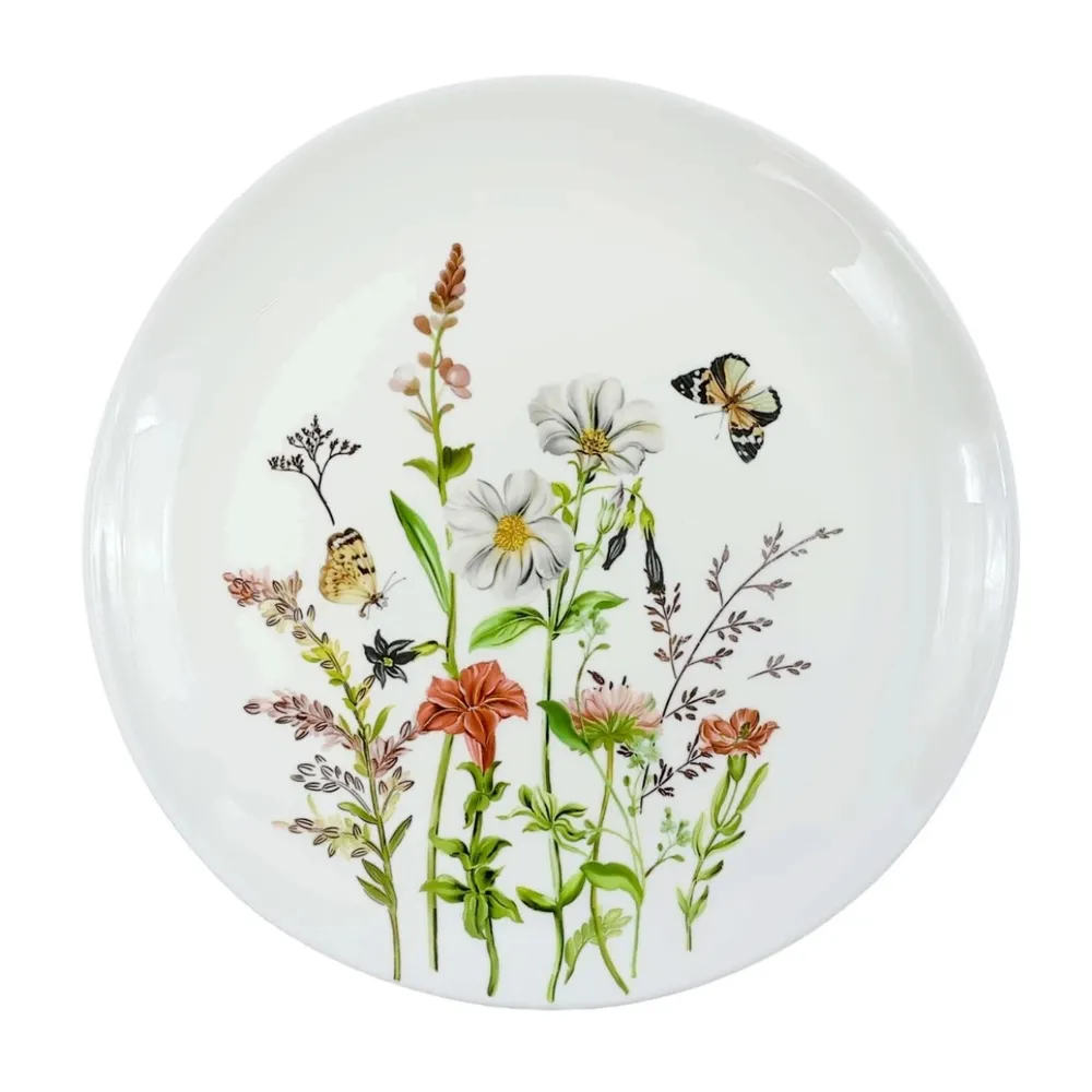 Farfurie intinsa NMP105T, 26 cm, sticla opal, multicolor