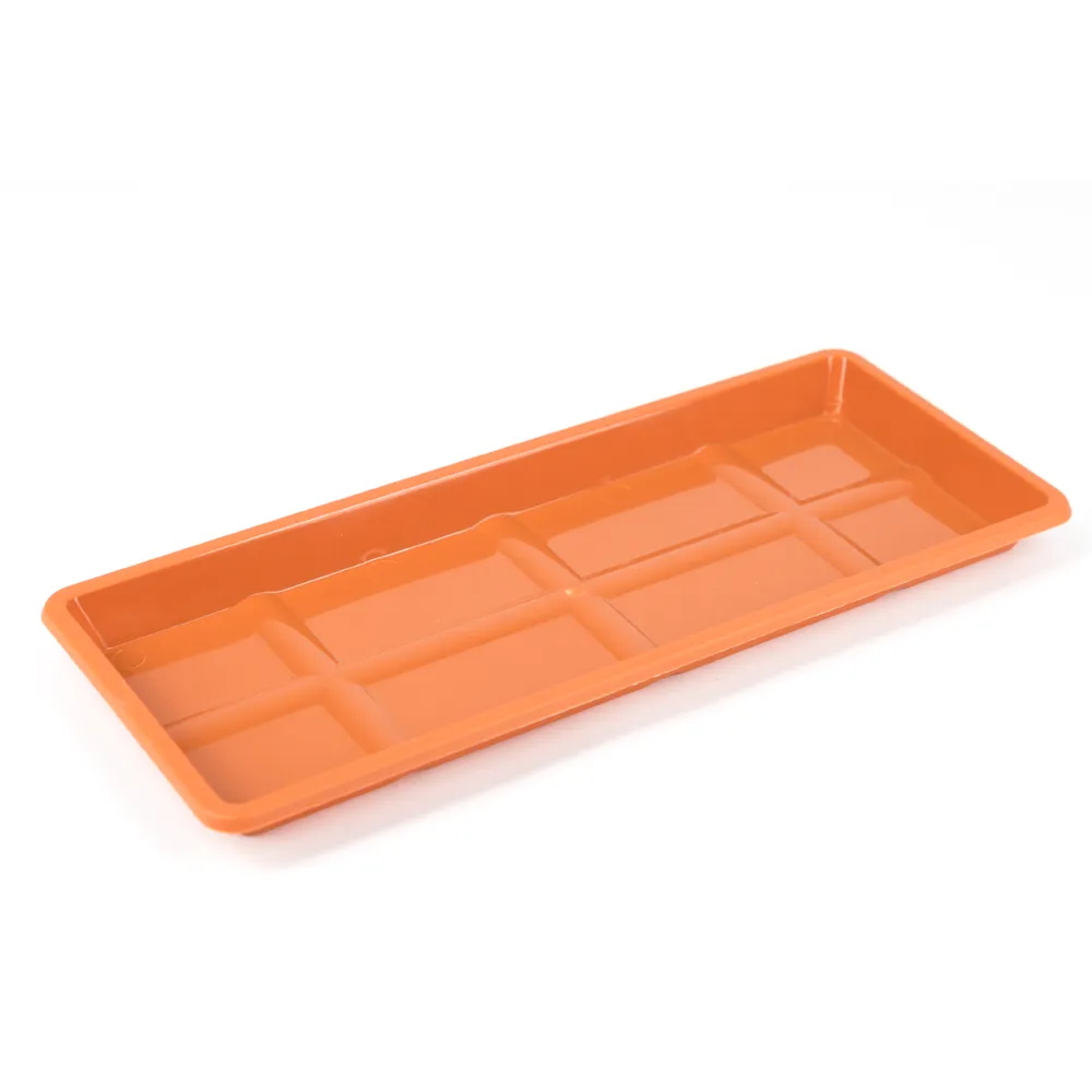 Farfurie jardiniera Carina, plastic, lungime 40 cm, maro teracota